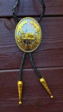 CROSS PRAYING FAITH SILVER AND GOLD SHINY RODEO COWBOY BOLOTIE WESTERN BOLO TIE