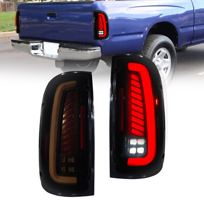 For 1995-2000 Toyota Tacoma LED Tail Lights Rear Turn Signal Lamps Smoked
