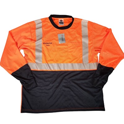Ergodyne GloWear Shirt X-Large Orange High Visibility Long Sleeve Safety 8281BK