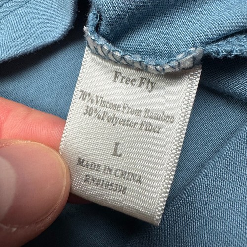 Free Fly Men's Bamboo Lightweight Hoodie Size L Blue - Imagen 12 de 14