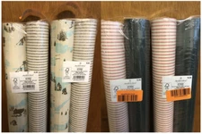 New Hearth & Hand Gift Wrap Paper Rolls; Black Stripe/Ski Scene & Red/Green Sets