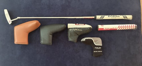 Evnroll ER1V Putter 34* Loft, Includes 4 Headcovers And Extra New Oversized Grip
