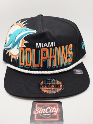New Era Miami Dolphins The Golfer Black Snapback Hat Cap