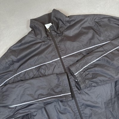 Nike Jacket Mens Large Black Clima-Fit Full Zip Windbreaker Reflective Running