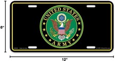 Eagle Emblems U.S. Army Logo Military License Plate 6" x 12"