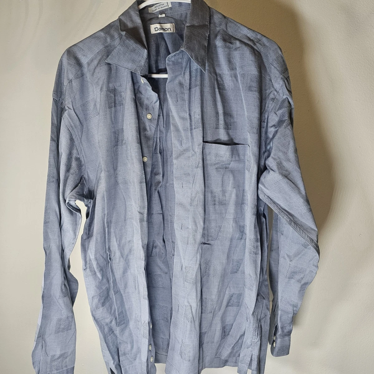 damon dress shirts tall Damon Men's White Classic Poplin Dress Shirt Half Sleeve Tall Size 17 USA Made