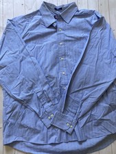 Chaps Ralph Lauren Men’s Blue Pinstripe Dress Shirt 18 18.5 36/37 100% Cotton