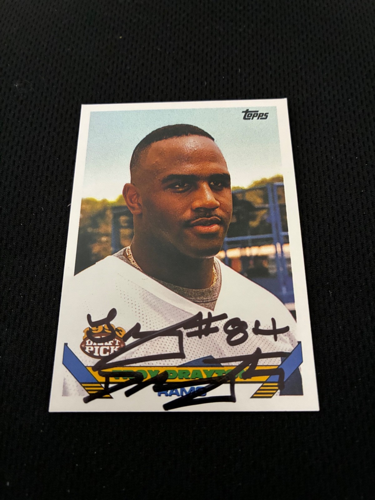 TROY DRAYTON ROOKIE AUTOGRAPH TOPPS 1993 PENN STATE / RAMS NRMT FOOTBALL CARD