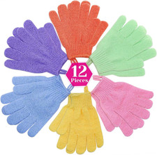 Exfoliating Gloves, 6 Pairs Shower Scrub Gloves Bath Loofah Glove Exfoliating...