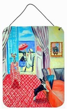 Caroline's Treasures Lady with her Boston Terrier Wall or Door Hanging Prints