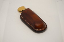 handmade buck 112 leather sheath dark brown waxed upright Sheath Only