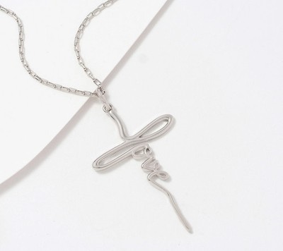 David Markstein Sterlingsilber inspirierender ''Glaube'' Anhänger mit 17 + 3'' Kette