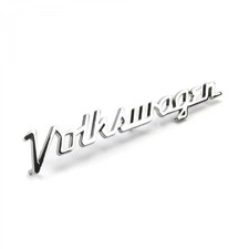 Volkswagen Chrome Metal Hood Script Emblem - 15cm Vw Bug Bus Ghia Type 1 Type 2