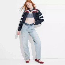 Wild Fable Women's Mid Rise 90's Relaxed Straight Jeans Light Blue Size 6