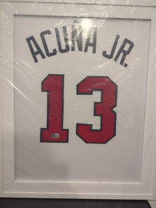 Atlanta Braves Ronald Acuna Jr. Signed Framed White Nike Jersey Beckett