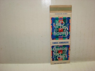 Chauncey Mac Duffs Famous Hamburgers, Westlake, California Matchbook