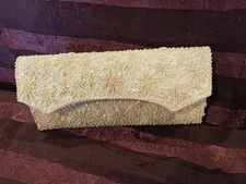Micro Seed Bead Sequin Vintage Clutch Handbag Hand Made Hong Kong