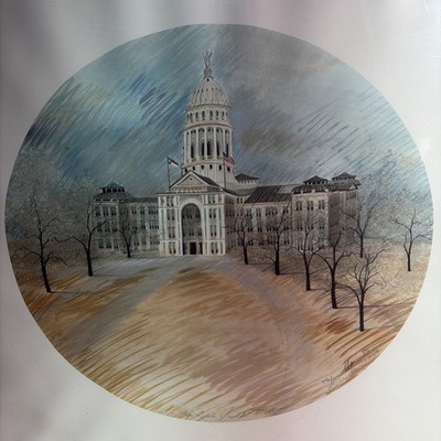 Vintage P. Buckley Moss Texas State Capital Art Print Limited Edition Signed