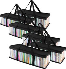 CD Storage Bags 6 Pack Transparent PVC Storage Water Resistant CD Holder Case