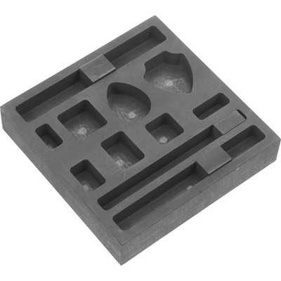 Graphite Ingot Mold 3.94X3.94X0.79 Inch Metal Casting Mold with Movable Divid...