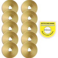 Titanium Coated Rotary Cutter Blades 45mm 10 Pack Replacement Blades Quilting...