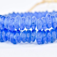 Krobo "Recycled" Powder Glass Blue Trade Beads