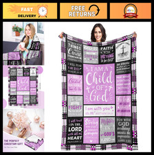 Inspirational Baptism Gifts for Girls - Religious Blanket 50"x60" - Christian Gi
