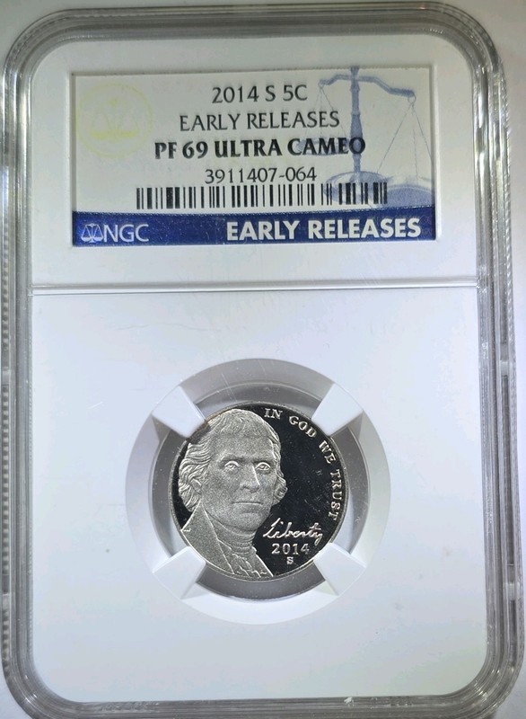 Jefferson Nickel 2014-S San Francisco NGC PF69 Ultra Cameo Early Rel 3911407-064