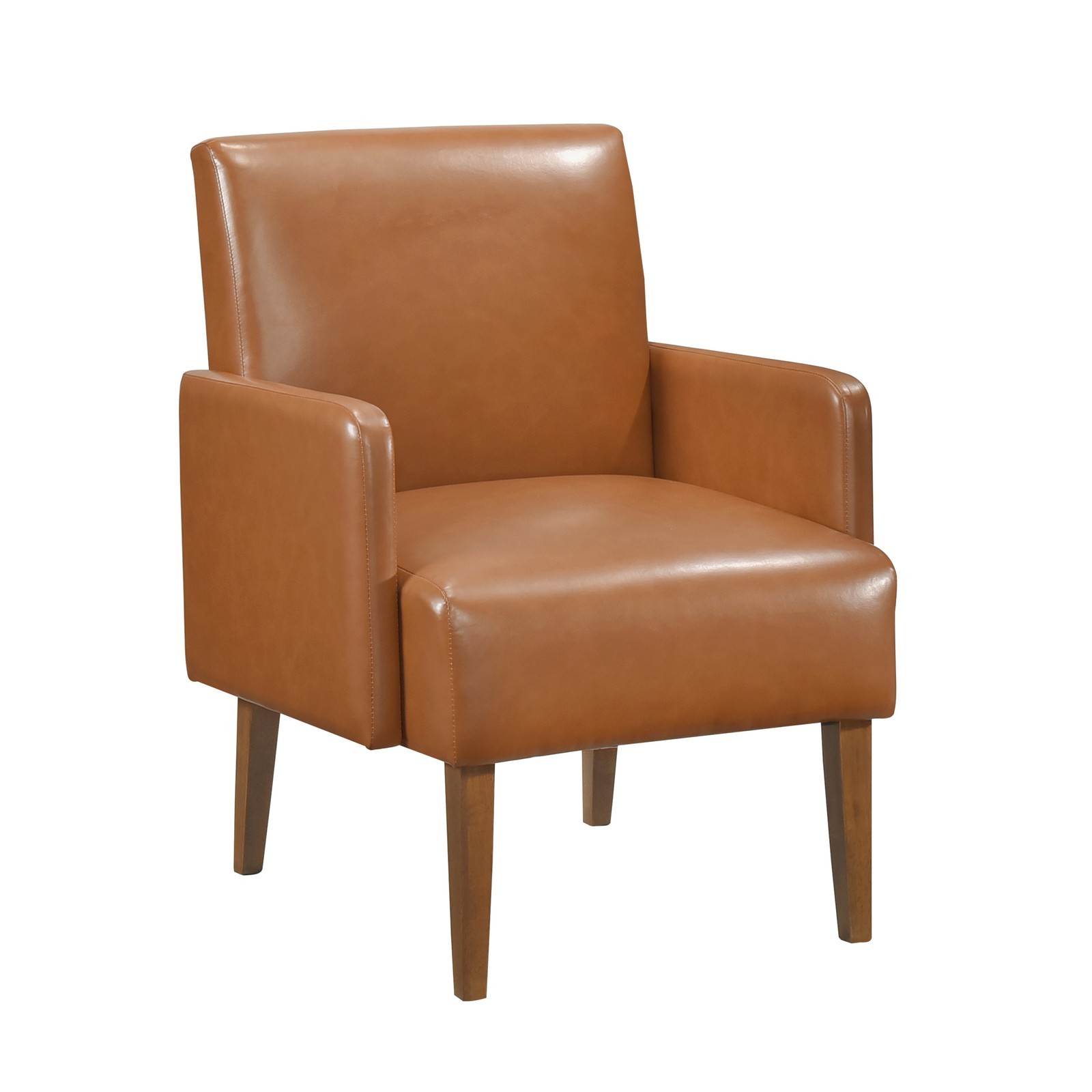 Brown Faux Leather Upholstery Walnut