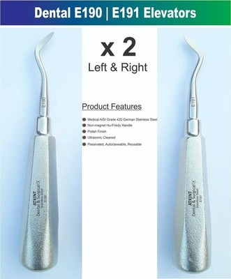 Dental Hu Friedy E190 E191 Oral Surgical Left 190 and Right 191 Model Elevators