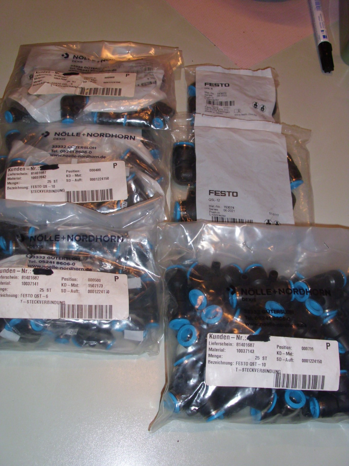 Festo Connector Bundle 120 Pieces NEW+OP