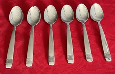 Oneida 18/10 stainless Anaheim lot of 6 teaspoons 6 5/15" NM polished
