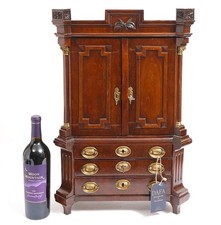 Dutch Miniature Cabinet 3 Drawer, 2 Door  w/ ...
