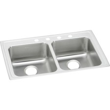 Elkay LRAD3319553 Lustertone Double Bowl Top Mount Stainless Steel ADA Sink