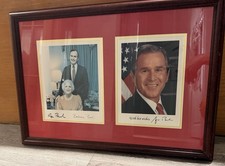 Framed Photographs of George Bush, Barbara Bush, George W. Bush Political Theme