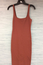 FOREVER 21 ~ Size S ~ Snatched Burnt Sienna Form Fitting Tank Bodycon Dress c28