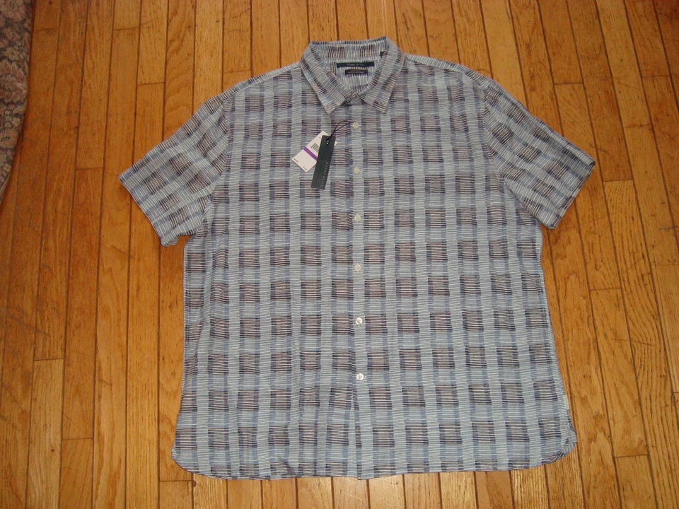 PERRY ELLIS LINEN BLEND SHORTSLEEVES SHIRT SIZE XXL 2XL BNWT@$75.00 - Image 2 of 4