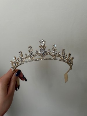 Gold Tiara and Crown for Women Birthday/Quinceañera Headband