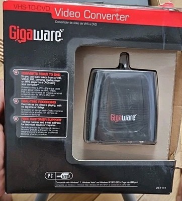 GIGAWARE VHS TO DVD VIDEO CONVERTER USB 2.0 W/ SOFTWARE   NEW OPEN BOX