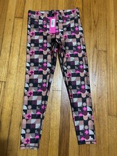NWT Terez Neutral Mod Hi-Shine Fun Printed Active Wear Leggings Sz Medium