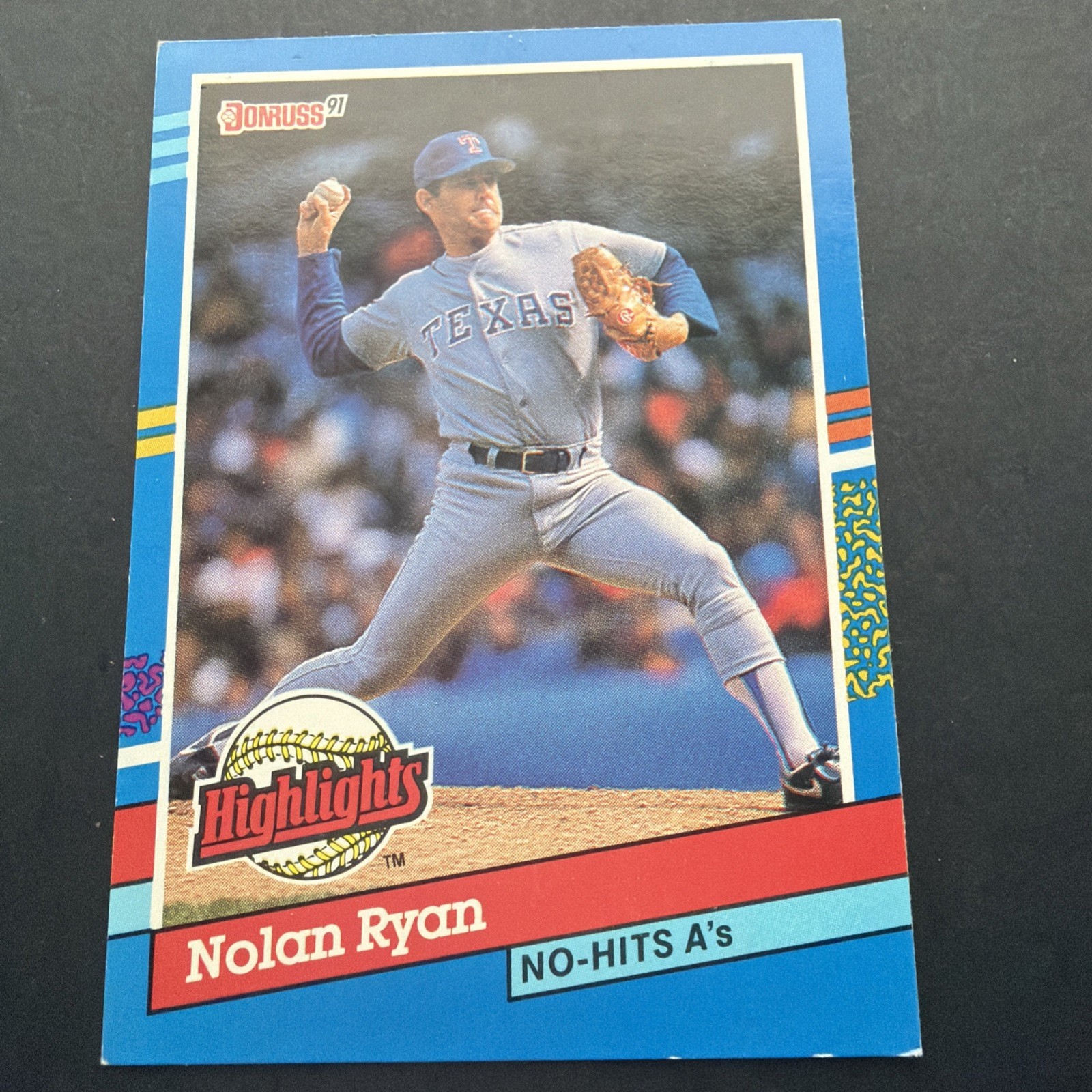 Nolan Ryan Donruss 1991 Highlights “No-Hit A’s” Excellent Condition! BC-3