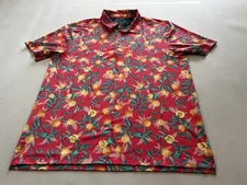 William Murray Golf Shirt Men Size XL Peach Or Apricot Print Short Sleeve