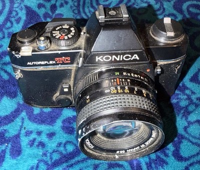  KONICA  AUTOREFLEX TC 35mm Film Camera w/Hexanon AR 50mm F1.7 (UNTESTED) RARE