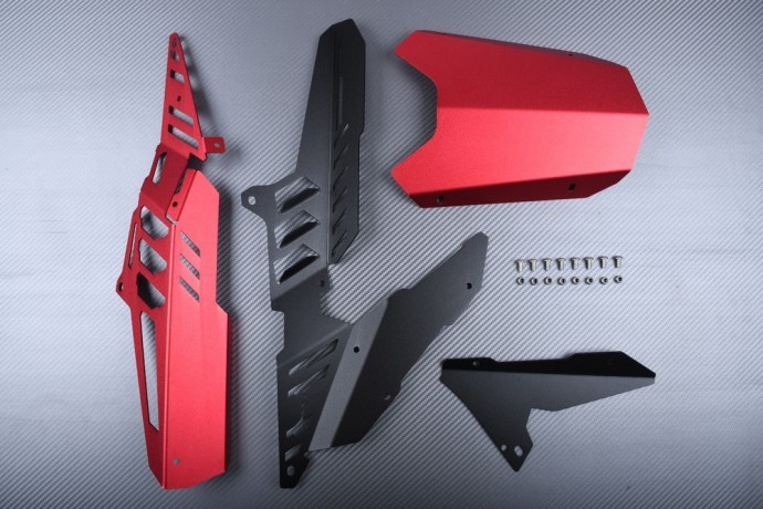 Garde-boue arrière alu rouge avec couvre-chaîne moto Yamaha MT-03 2016-2020
