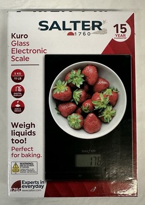Salter Kuro Küchenwaage Glas elektronisches LCD-Display Hinzufügen/Wiegen Null-Funktion