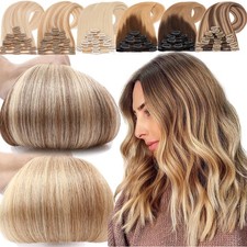 8Pieces Full Head Clip In 100 Remy Human Hair Extensions Highlight Ombre 8 24In