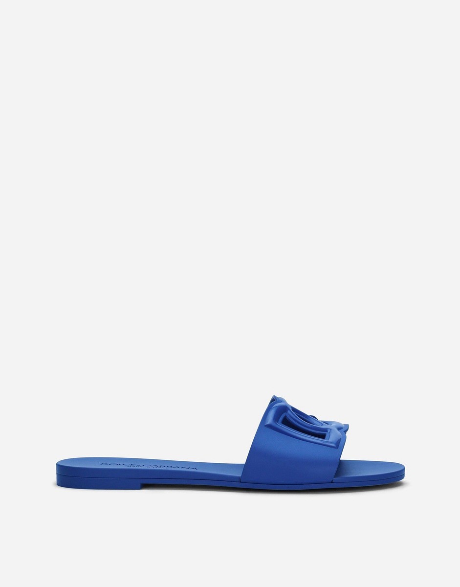 Dolce & Gabbana Women's Blue Logo Slide Sandals | eBay