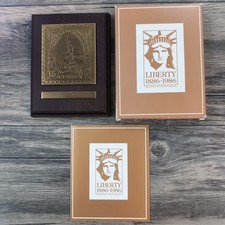 Vintage 1985 New Avon 1886-1986 Statue Of Liberty Brass 15 Cent Stamp Plaque NEW
