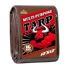 Tarp 10x12 ft Super Heavy Duty 16mil 100% Waterproof,Uv Resistant,High Durabi...