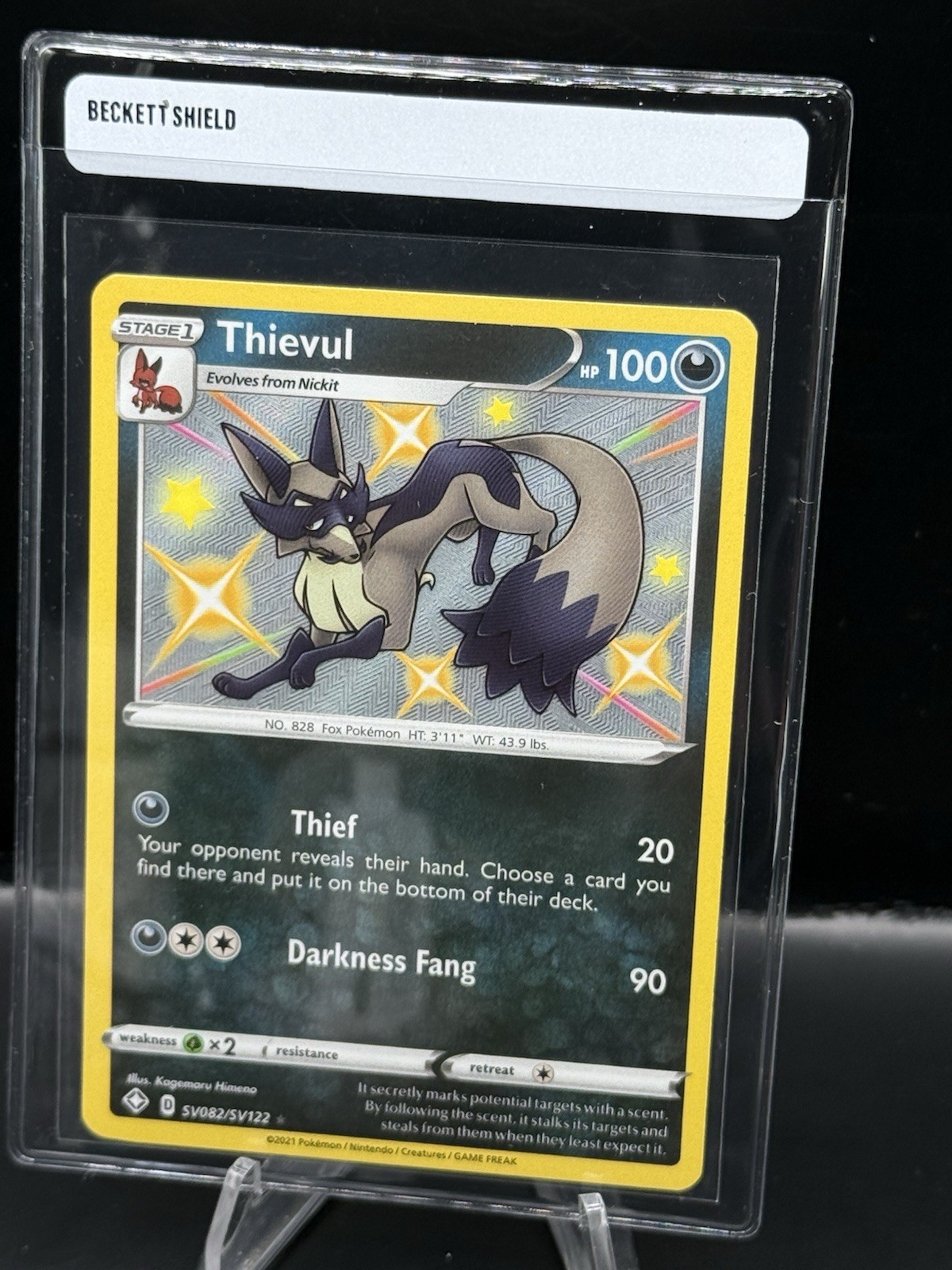 Thievul SV082/SV122 Rare Shiny Shining Fates Shiny Vault Pokemon NM